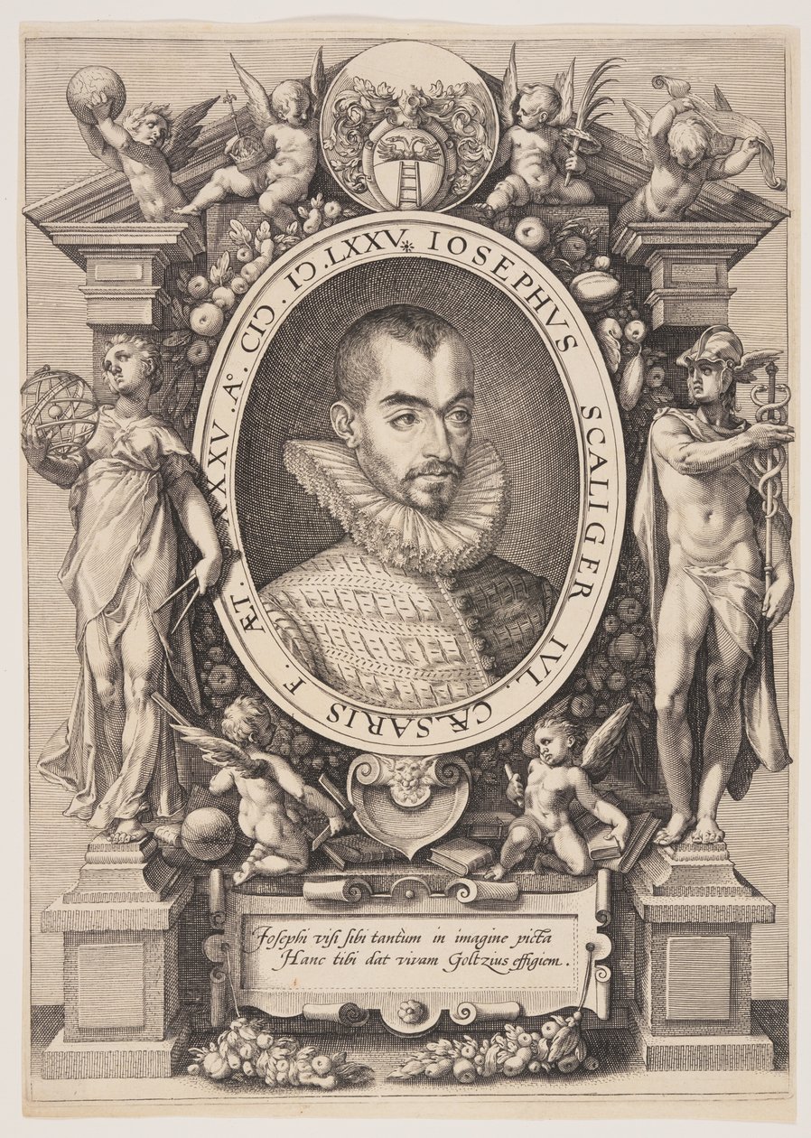 Portret van Josephus Justus Scaliger door Hendrick Goltzius