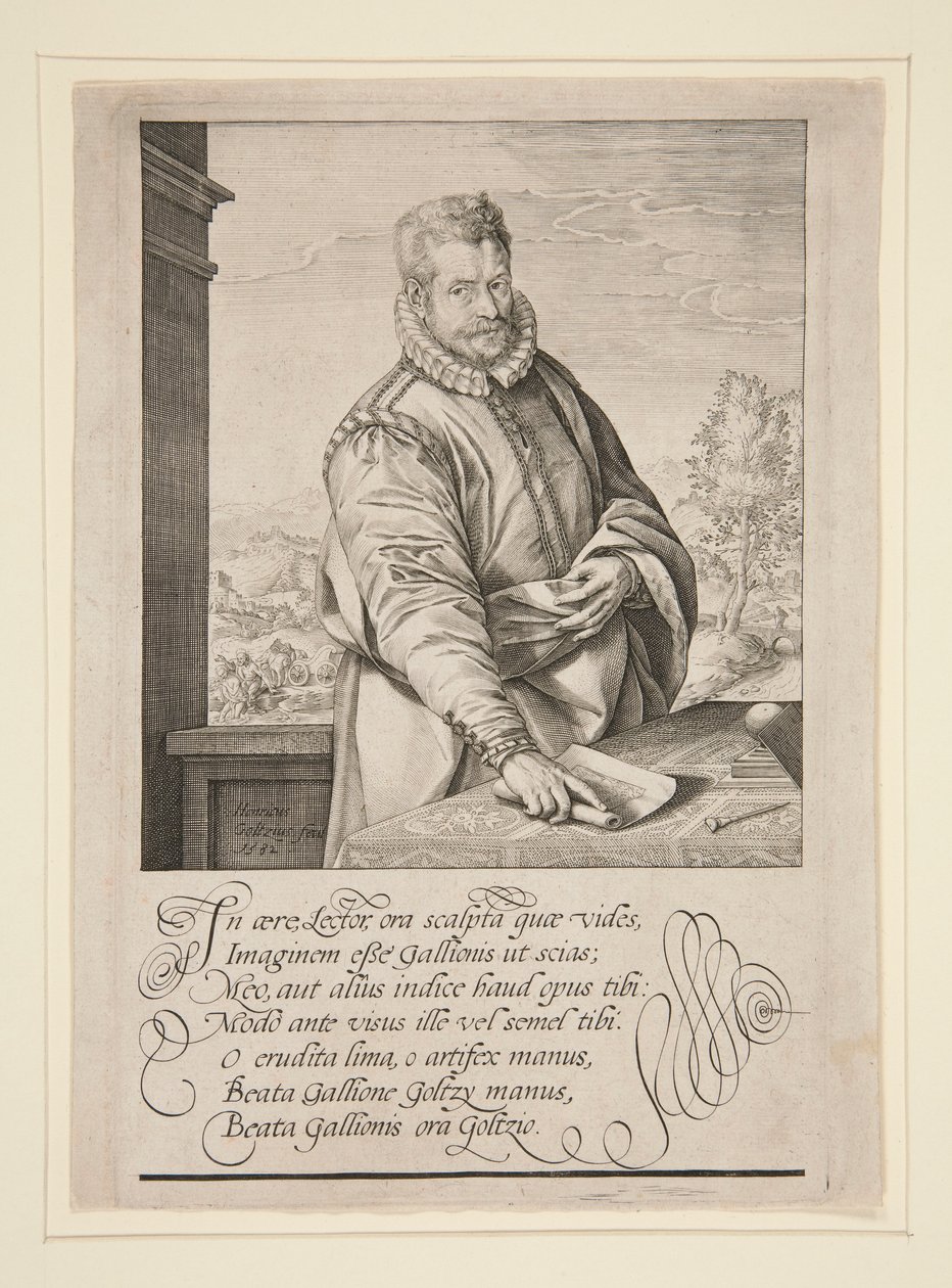 Portret van Philip Galle door Hendrick Goltzius