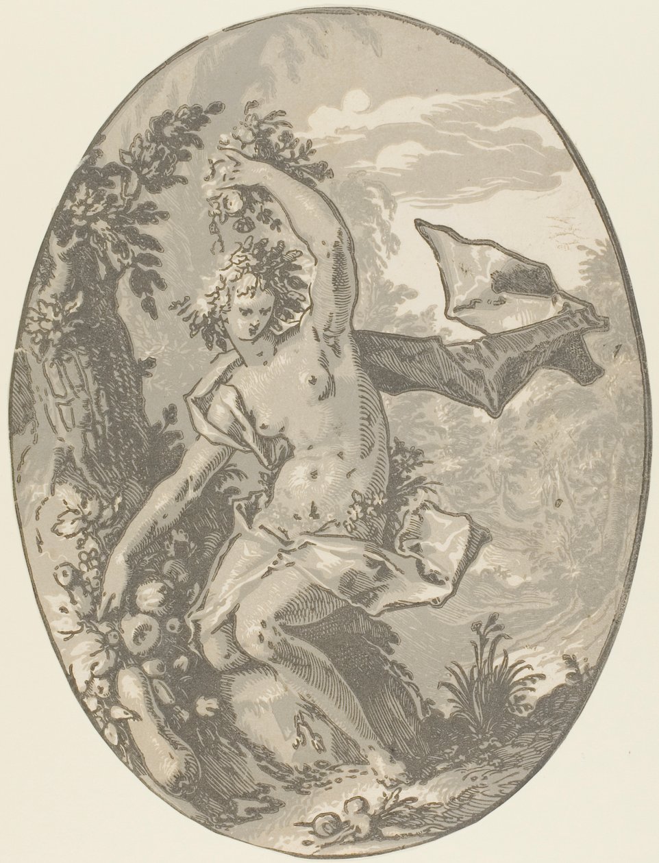 Proserpina, plaat vijf uit Demogorgon en de Goden door Hendrick Goltzius