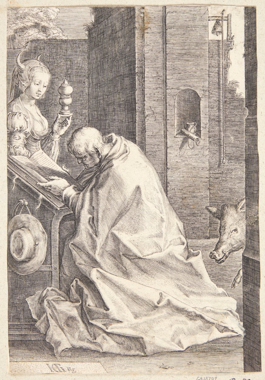 De beproevingen van Sint-Antonius door Hendrick Goltzius