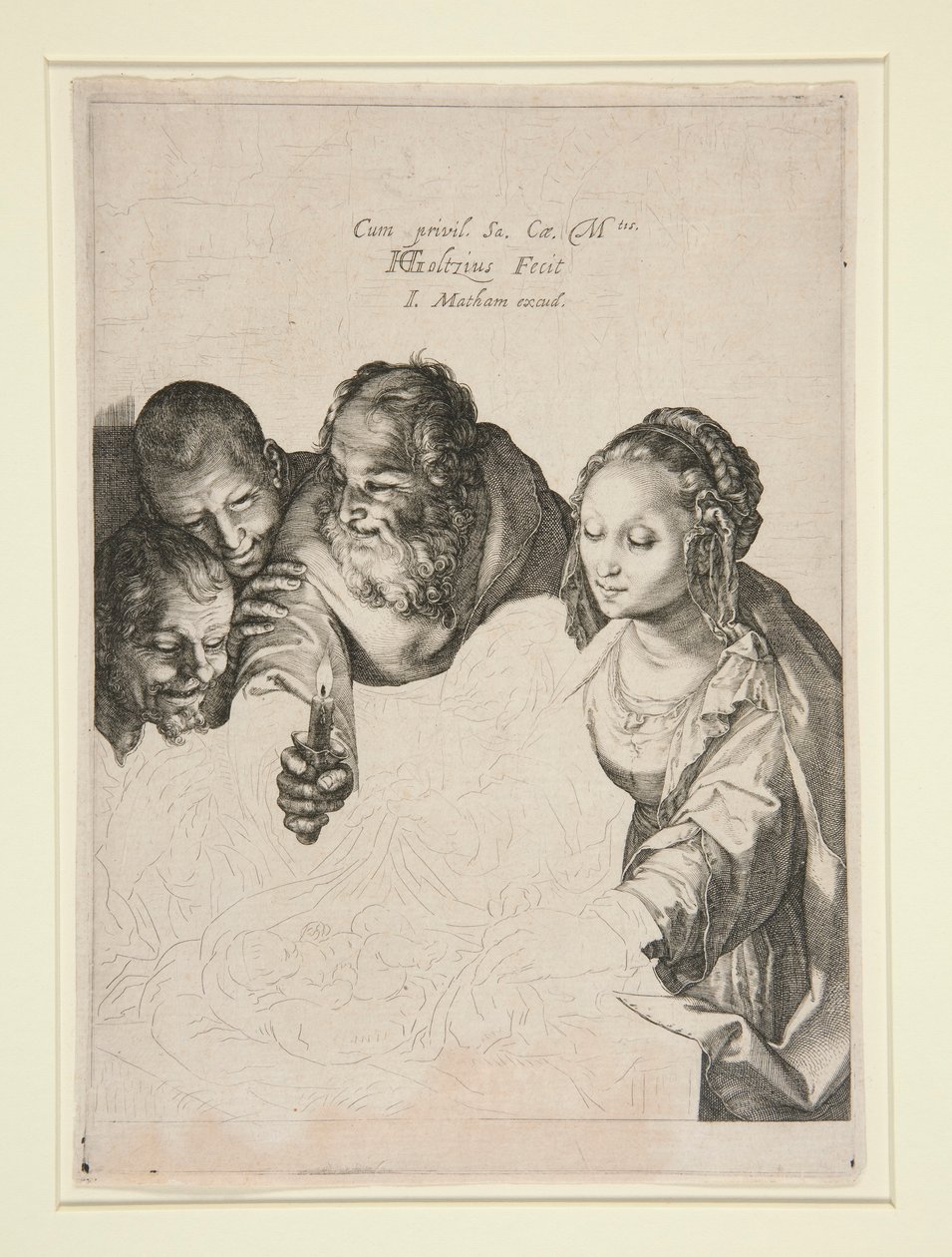 De Aanbidding van de Herders door Hendrick Goltzius