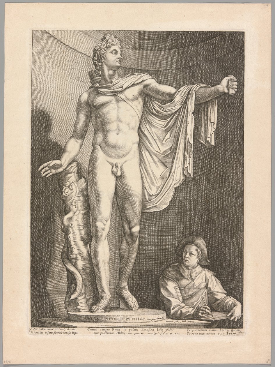 De Apollo Belvedere, plaat 3 uit Drie Beroemde Antieke Beelden door Hendrick Goltzius