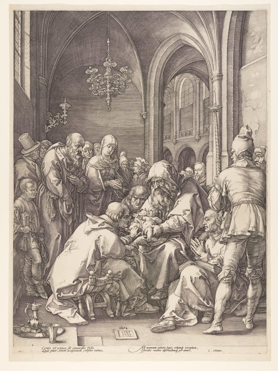 De besnijdenis, uit De geboorte en het vroege leven van Christus door Hendrick Goltzius