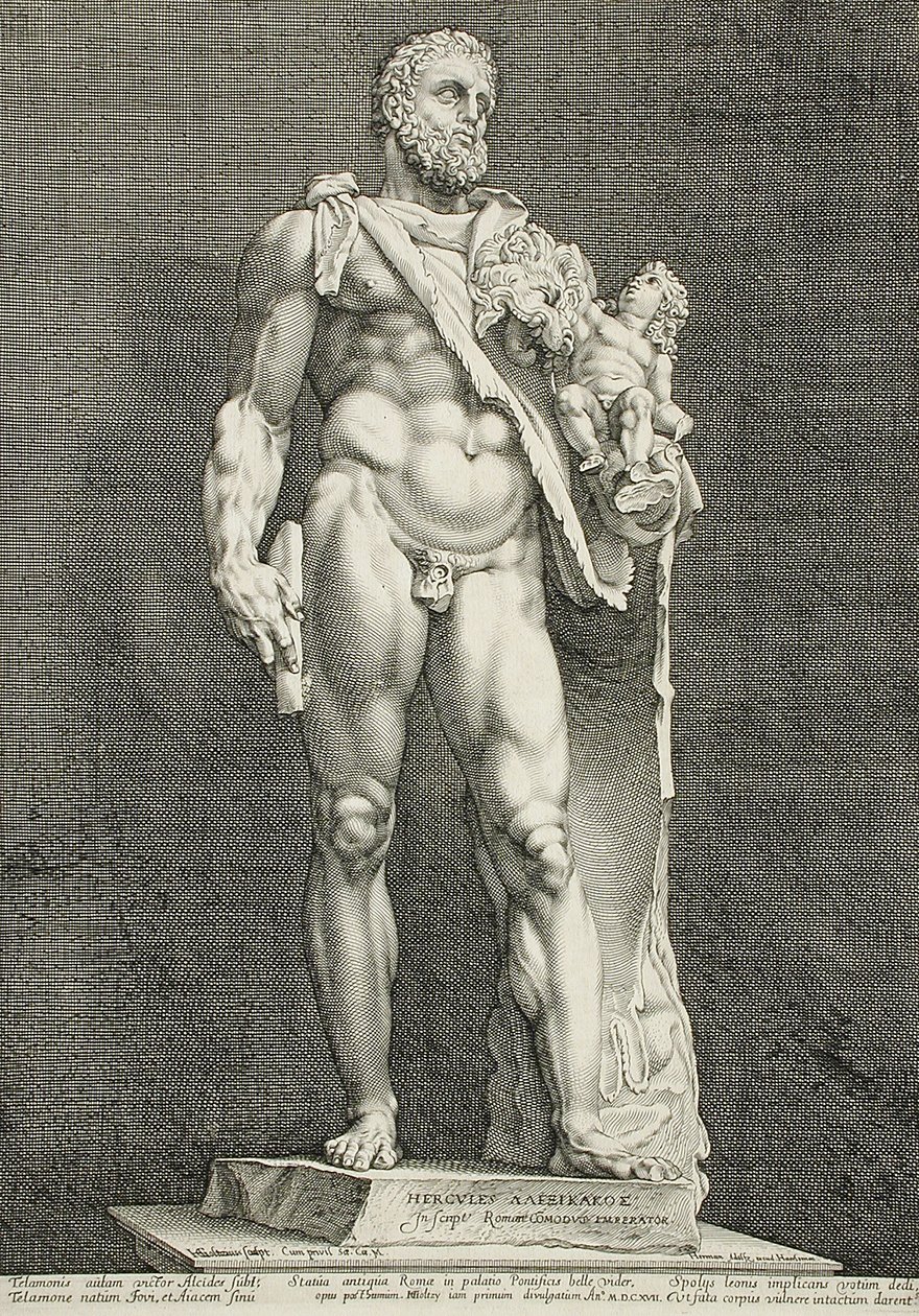 Keizer Commodus als Hercules door Hendrick Goltzius