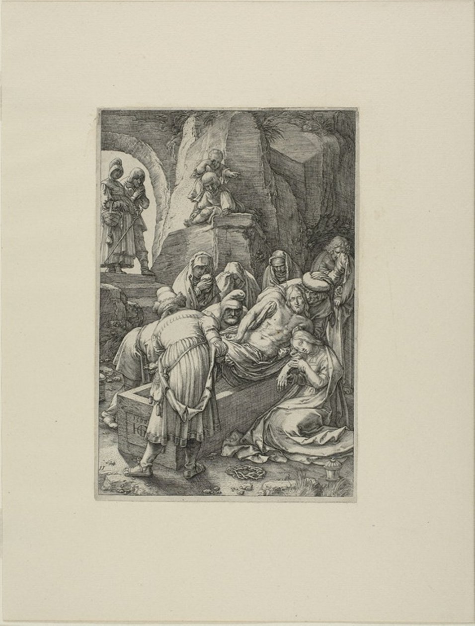 De Graflegging, plaat elf uit De Passie van Christus door Hendrick Goltzius