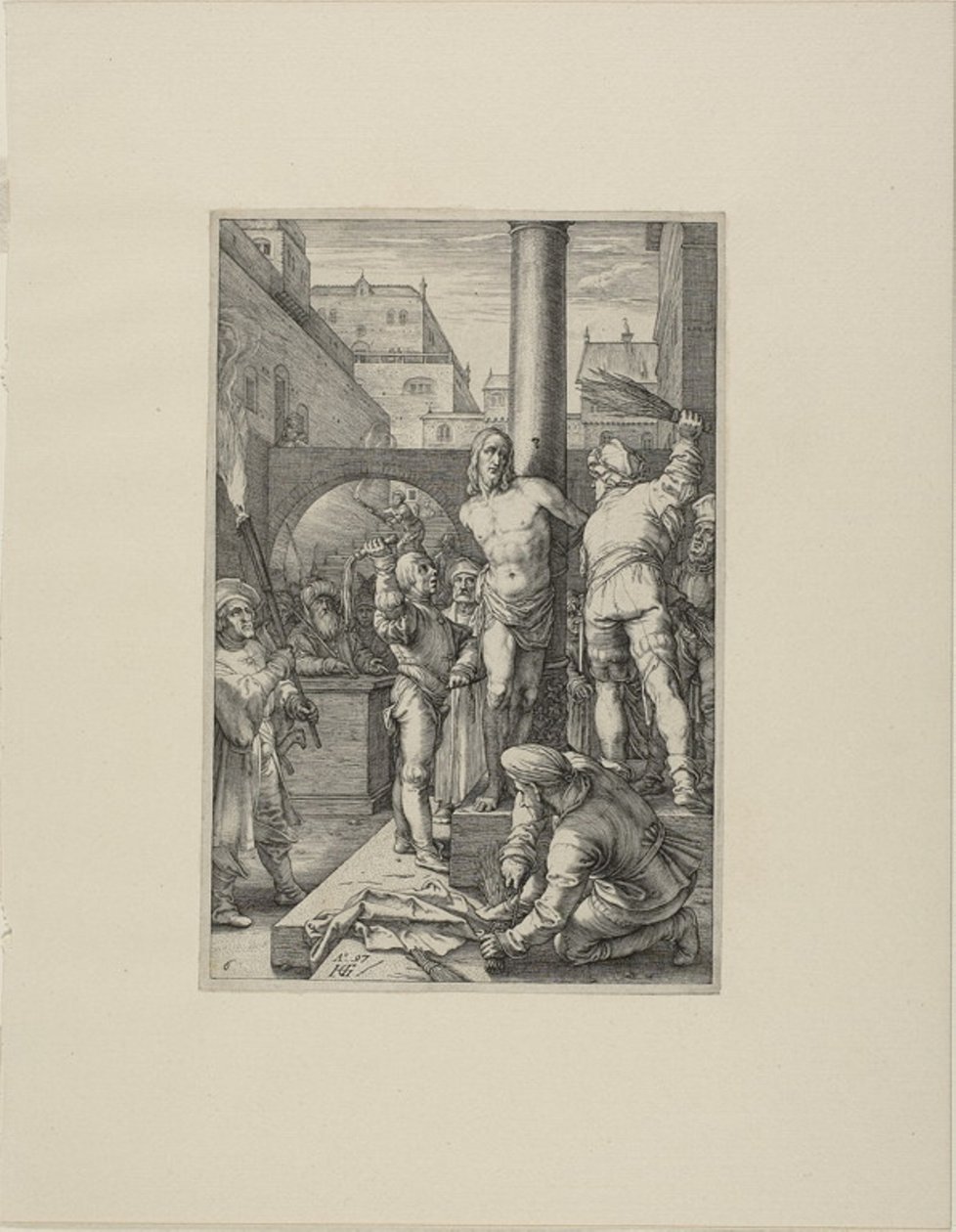 De Geseling, plaat zes uit De Passie van Christus door Hendrick Goltzius