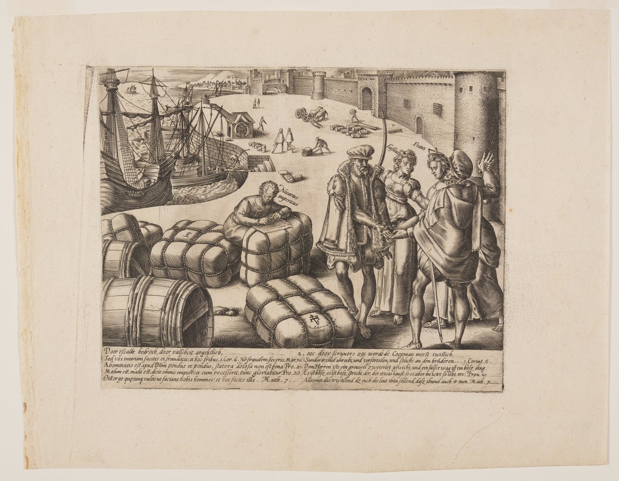De onwetende notaris, uit Litis Abusus (De misbruiken van de wet) door Hendrick Goltzius