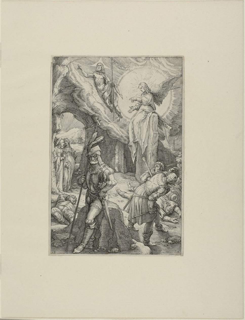 De opstanding, plaat twaalf uit De passie van Christus door Hendrick Goltzius