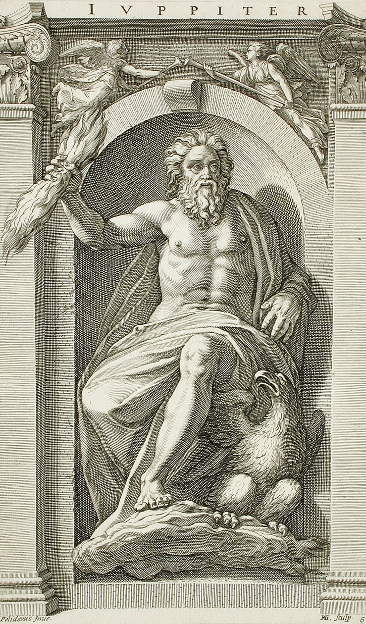 De reeks antieke goden door Hendrick Goltzius