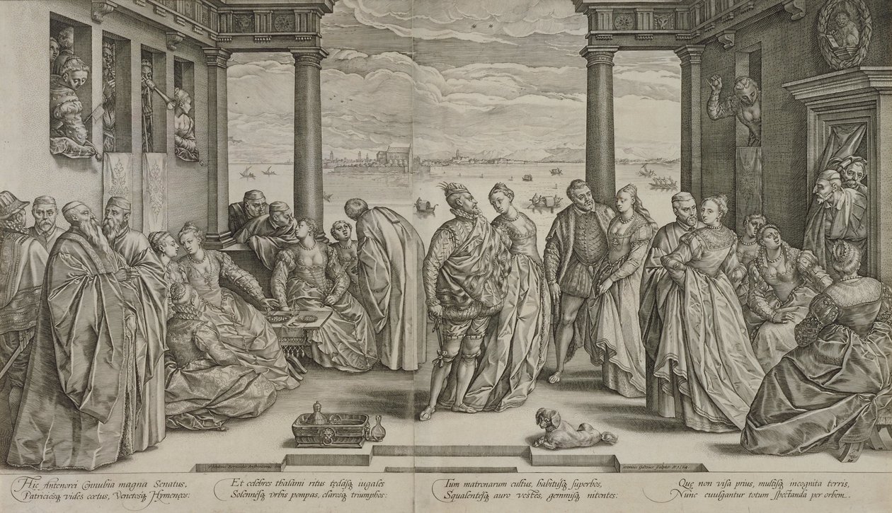 De Venetiaanse bruiloft door Hendrick Goltzius