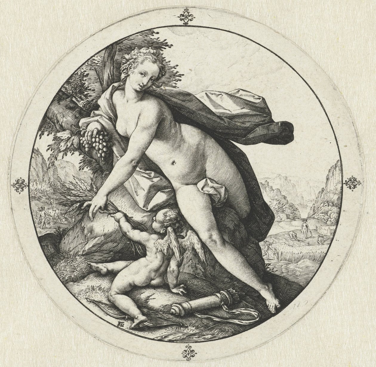 Venus en Cupido door Hendrick Goltzius