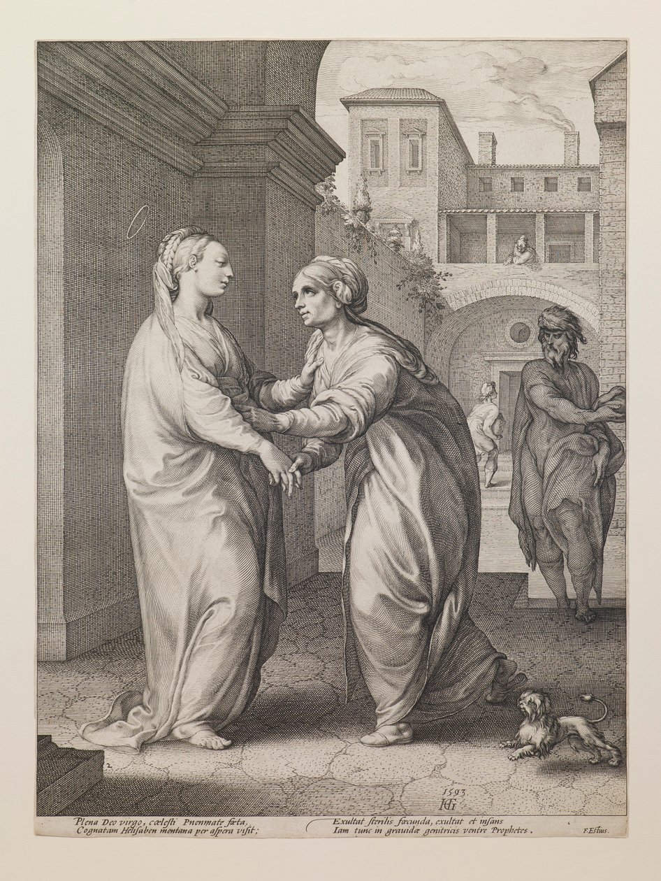 De Bezoeking, uit de serie „Het leven van de Maagd“ door Hendrick Goltzius
