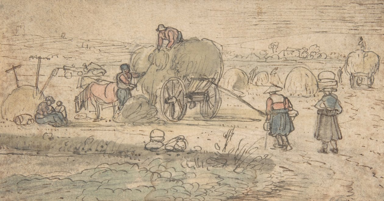 Boeren die hooi laden, ca. 1620s door Hendrick. Hendrick Avercamp,Avercamp