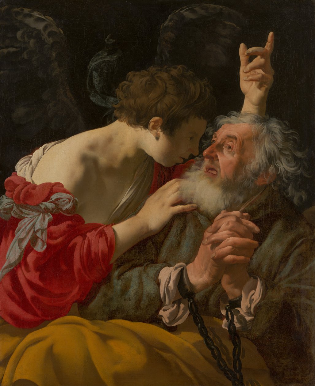De bevrijding van de heilige Petrus door Hendrick ter Brugghen