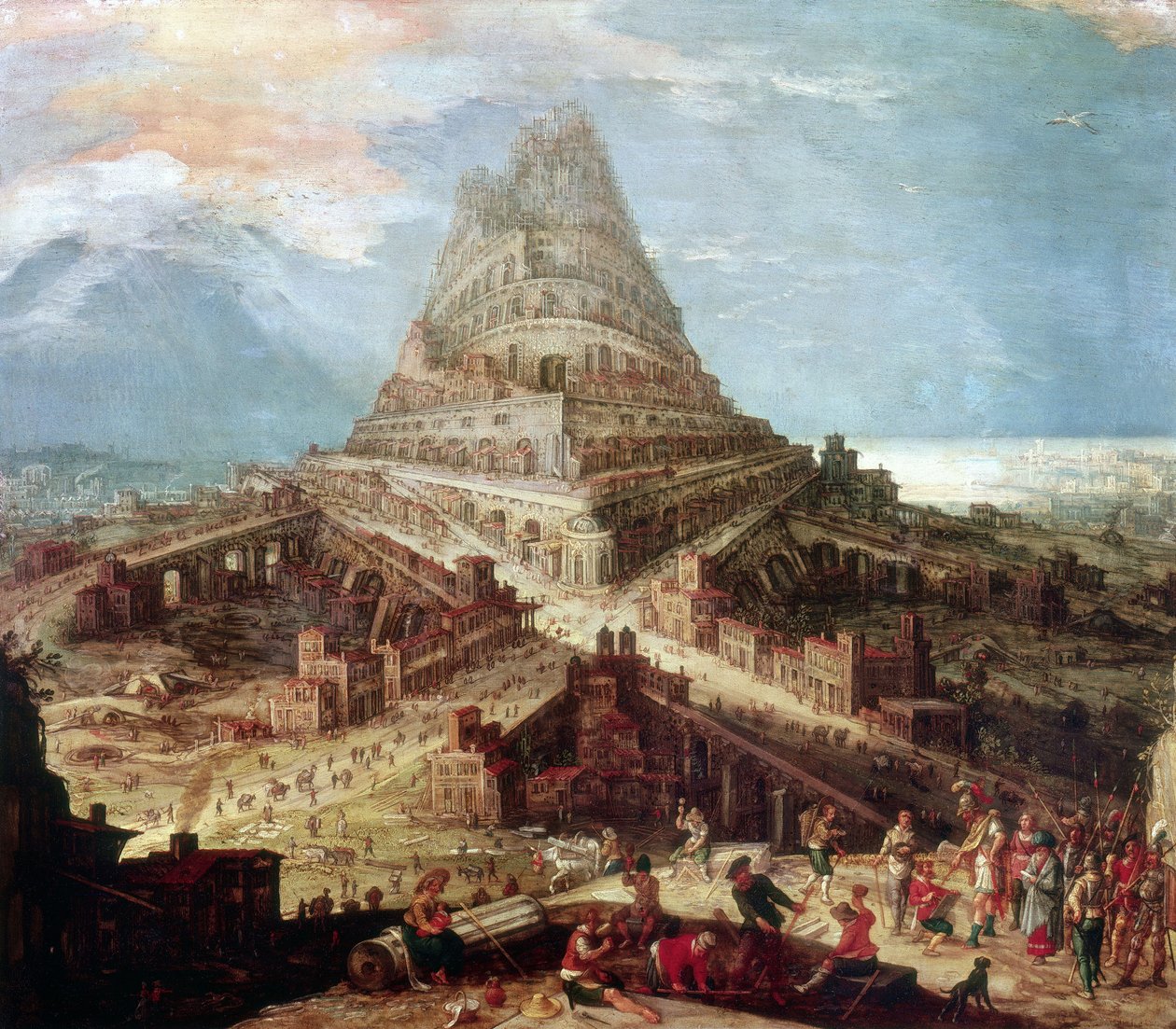 Bouw van de Toren van Babel door Hendrick van Cleve