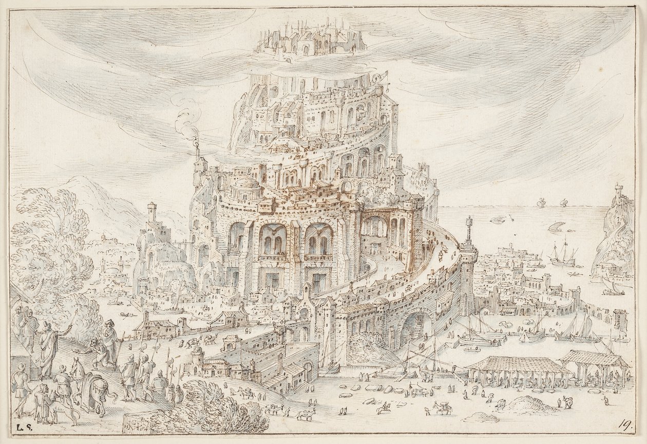 Toren van Babel door Hendrick van Cleve III