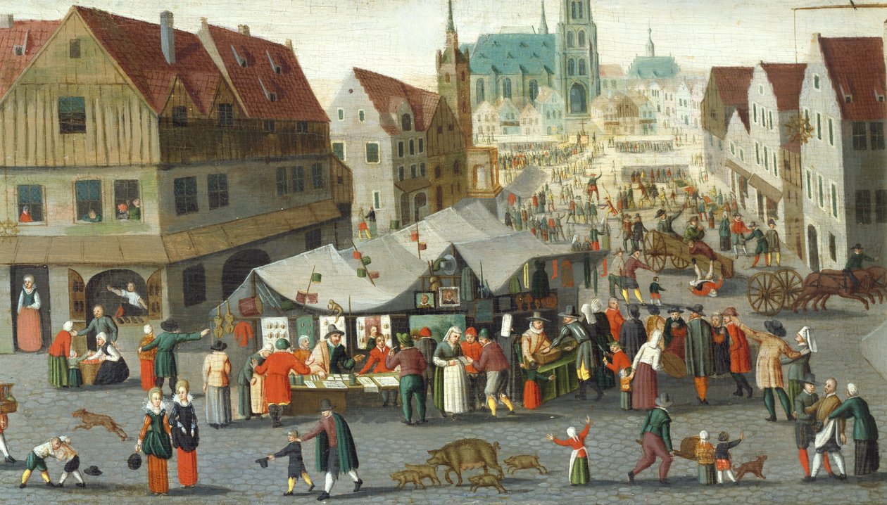 Marktplein door Hendrick van the younger Steenwijck