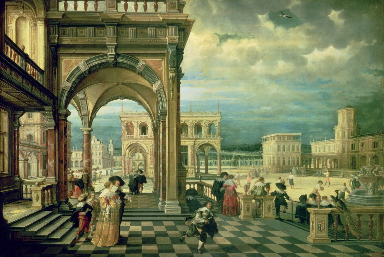 Italiaans Paleis door Hendrik the Younger Steenwyck