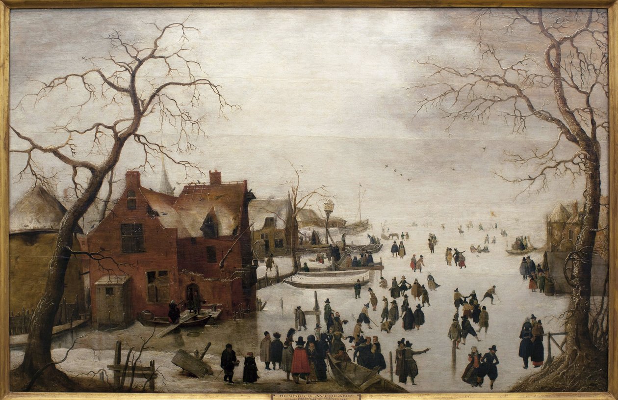 Winterscène door Hendrik Avercamp
