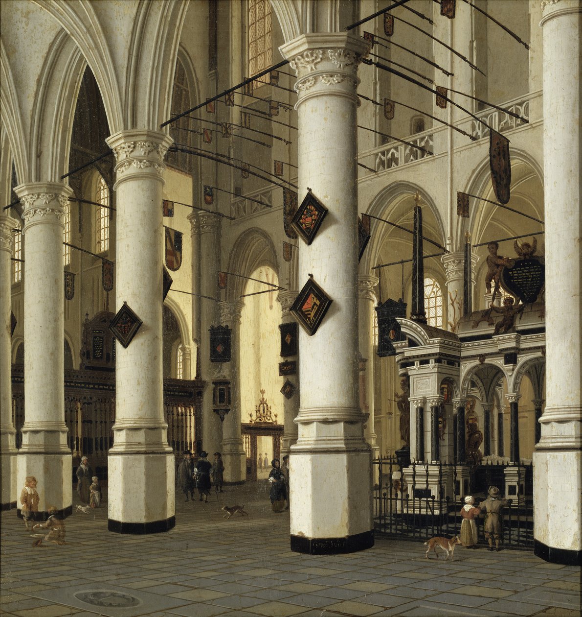Interieur van de Nieuwe Kerk, Delft door Hendrik Cornelisz. van Vliet