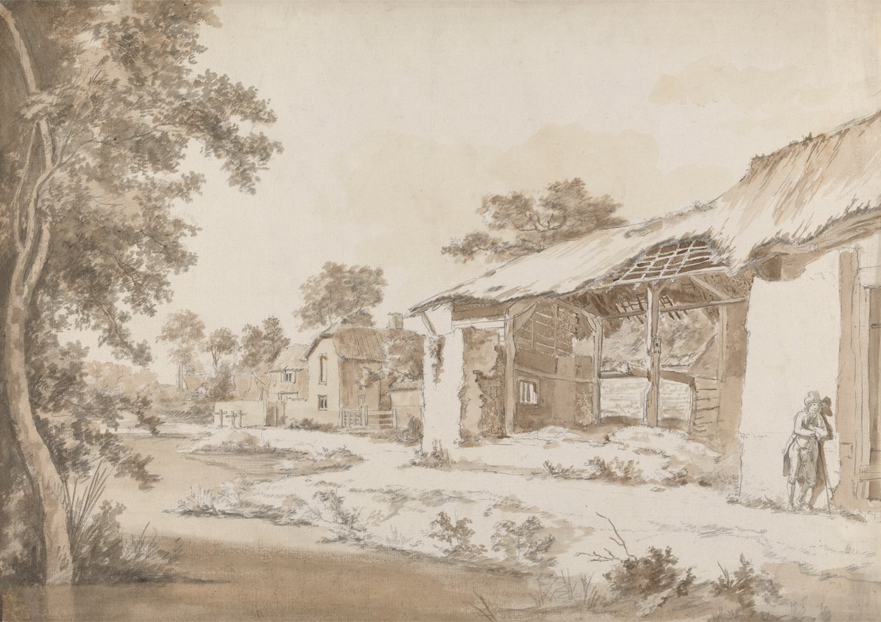 Vervallen Boerderij bij Coombe in Gittisham in Devonshire, drie mijl van Honiton, Devon door Hendrik Frans de Cort