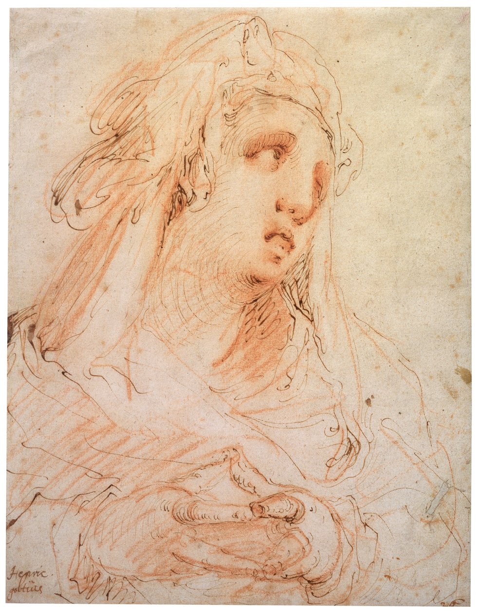 Een jonge vrouw Maria Magdalena, eind 16e of begin 17e eeuw door Hendrik Goltzius