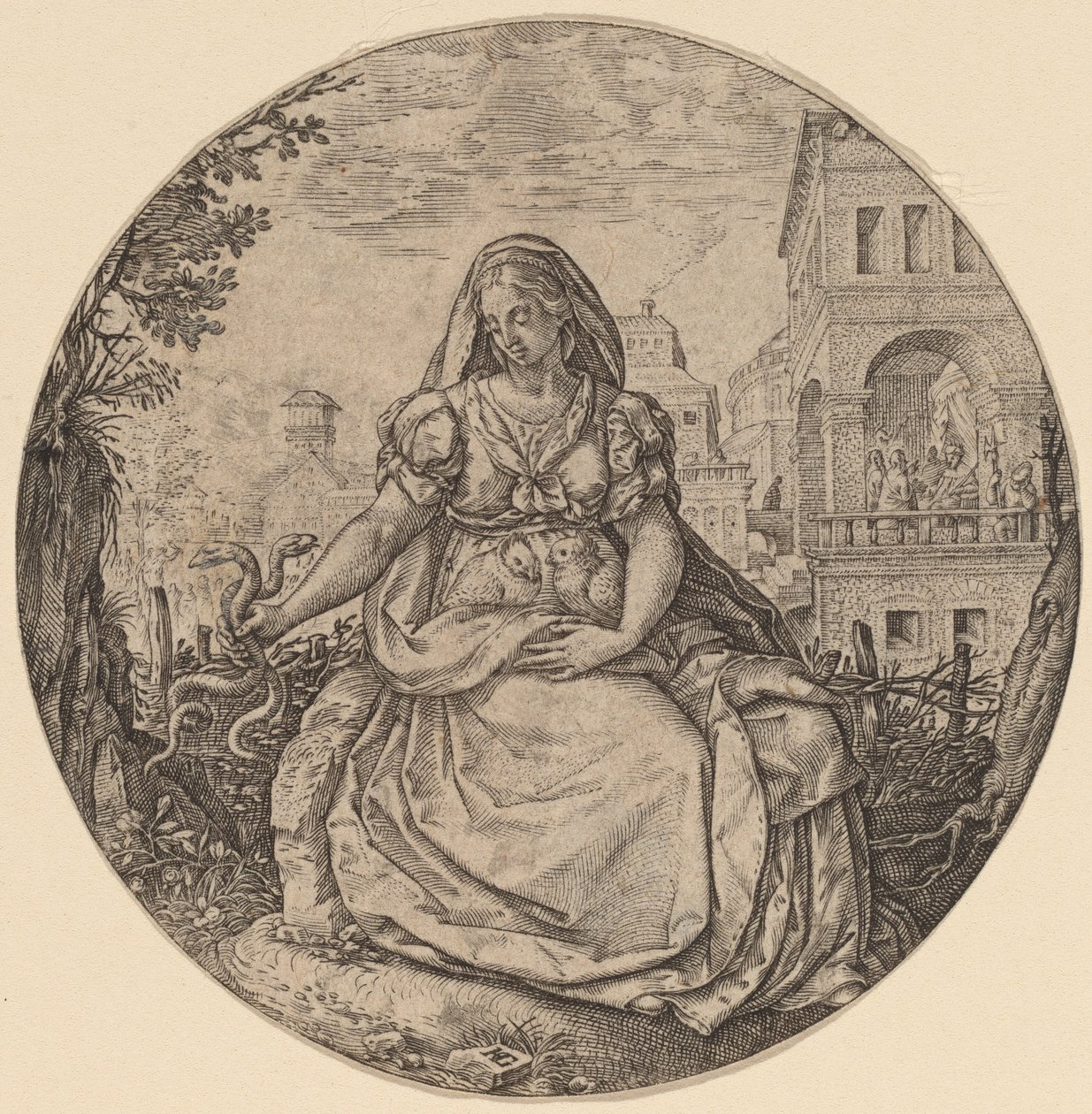 Allegorie van Voorzichtigheid door Hendrik Goltzius