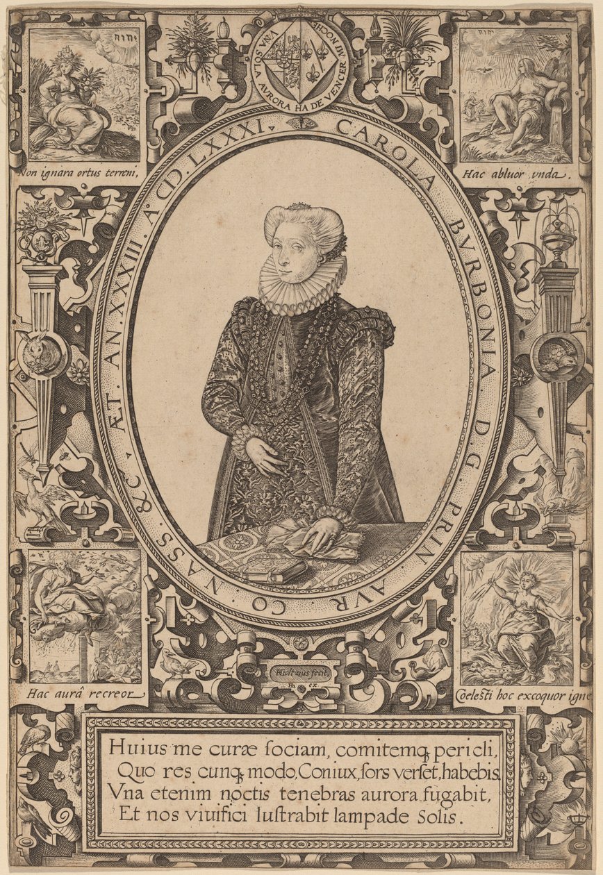 Charlotte van Bourbon door Hendrik Goltzius