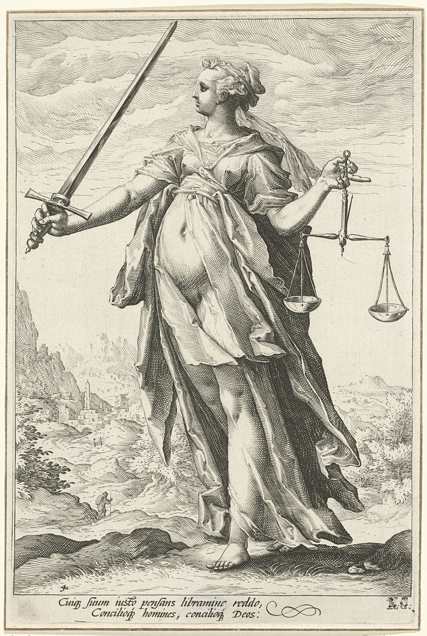 Rechtvaardigheid door Hendrik Goltzius
