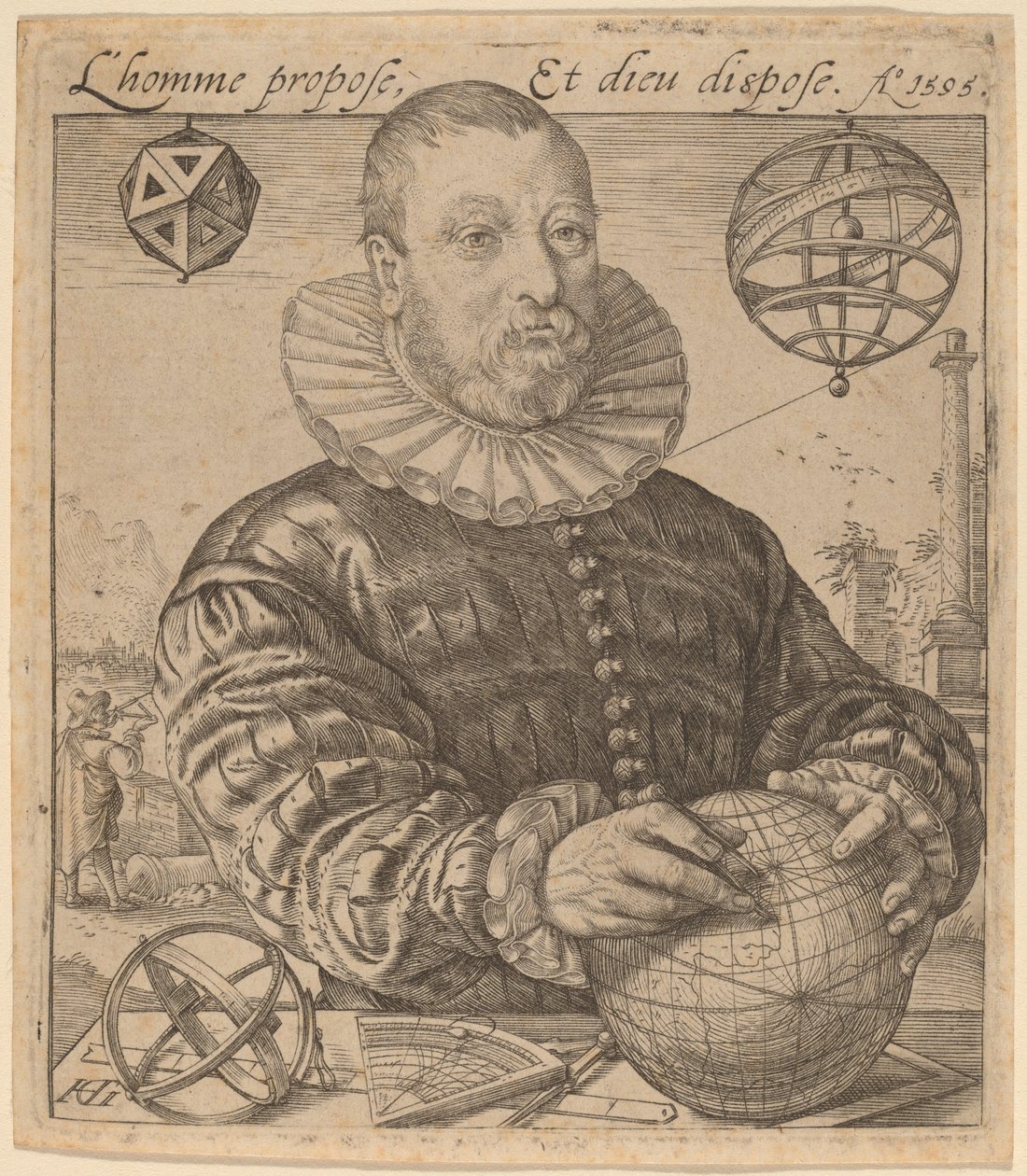 Nicolaus Petri van Deventer door Hendrik Goltzius