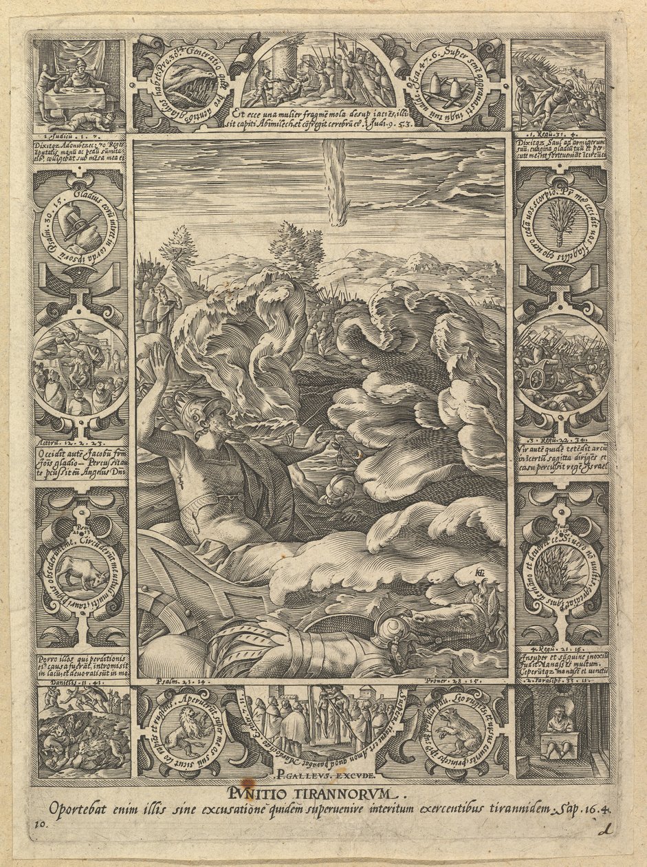 Punitio Malorum, uit Allegorieën van het Christelijk Geloof door Hendrik Goltzius