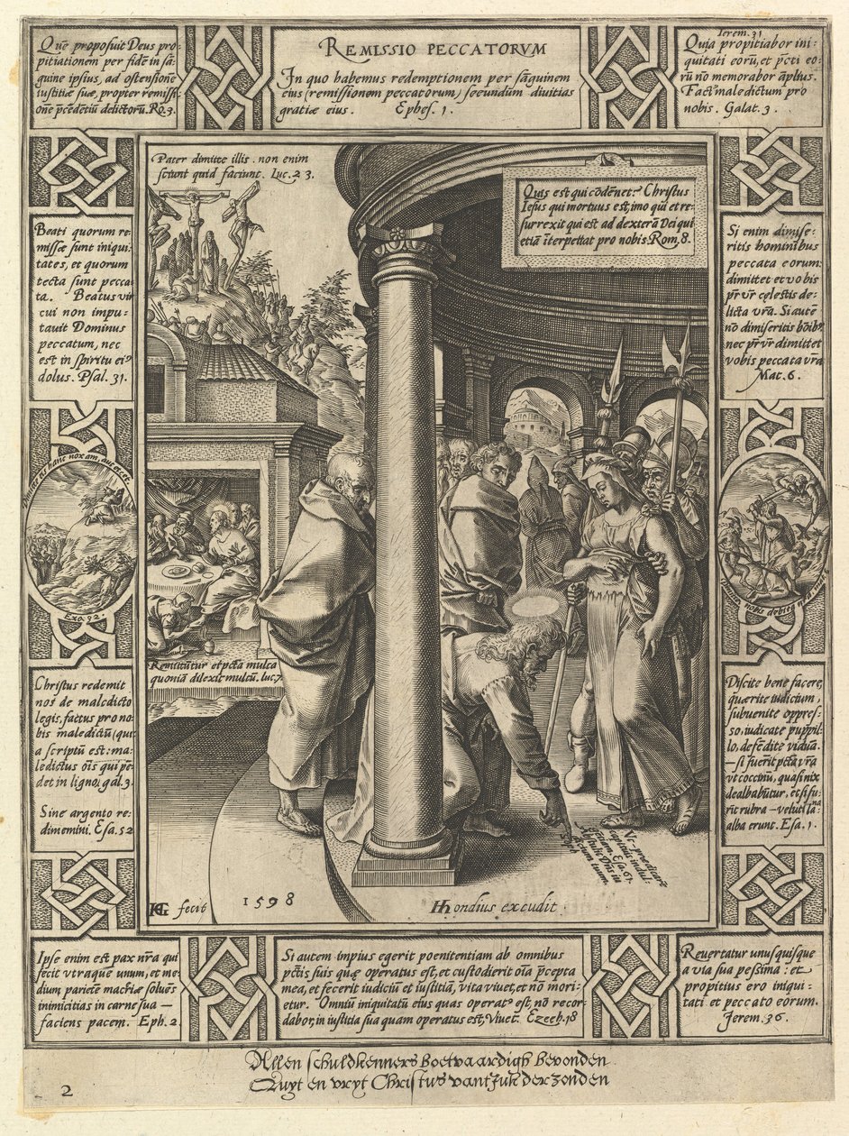 Remissio Peccatorum, uit de Allegorieën over de Christelijke Geloofsbelijdenis door Hendrik Goltzius