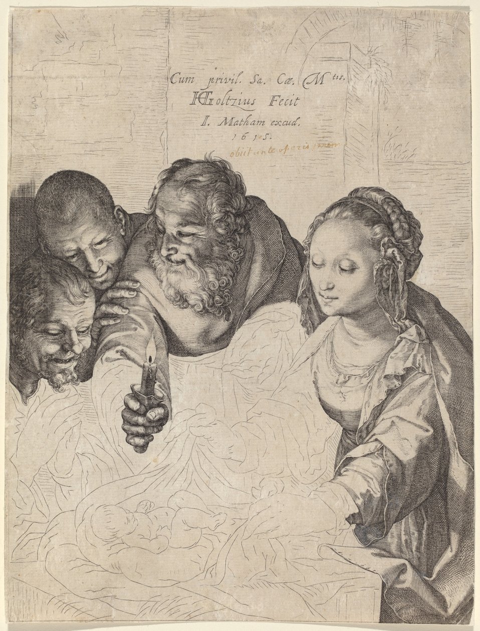 De Aanbidding van de Herders door Hendrik Goltzius