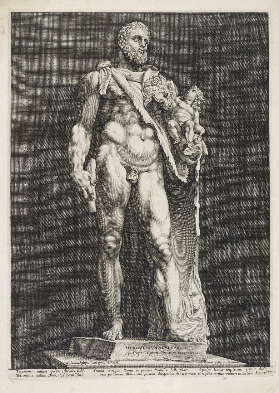De Keizer Commodus als Hercules door Hendrik Goltzius