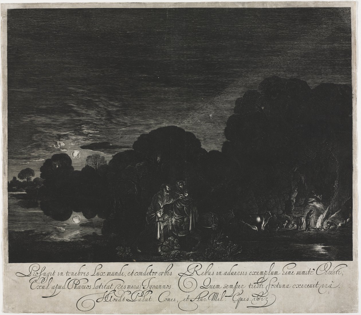 De vlucht naar Egypte (nacht) door Hendrik Goudt