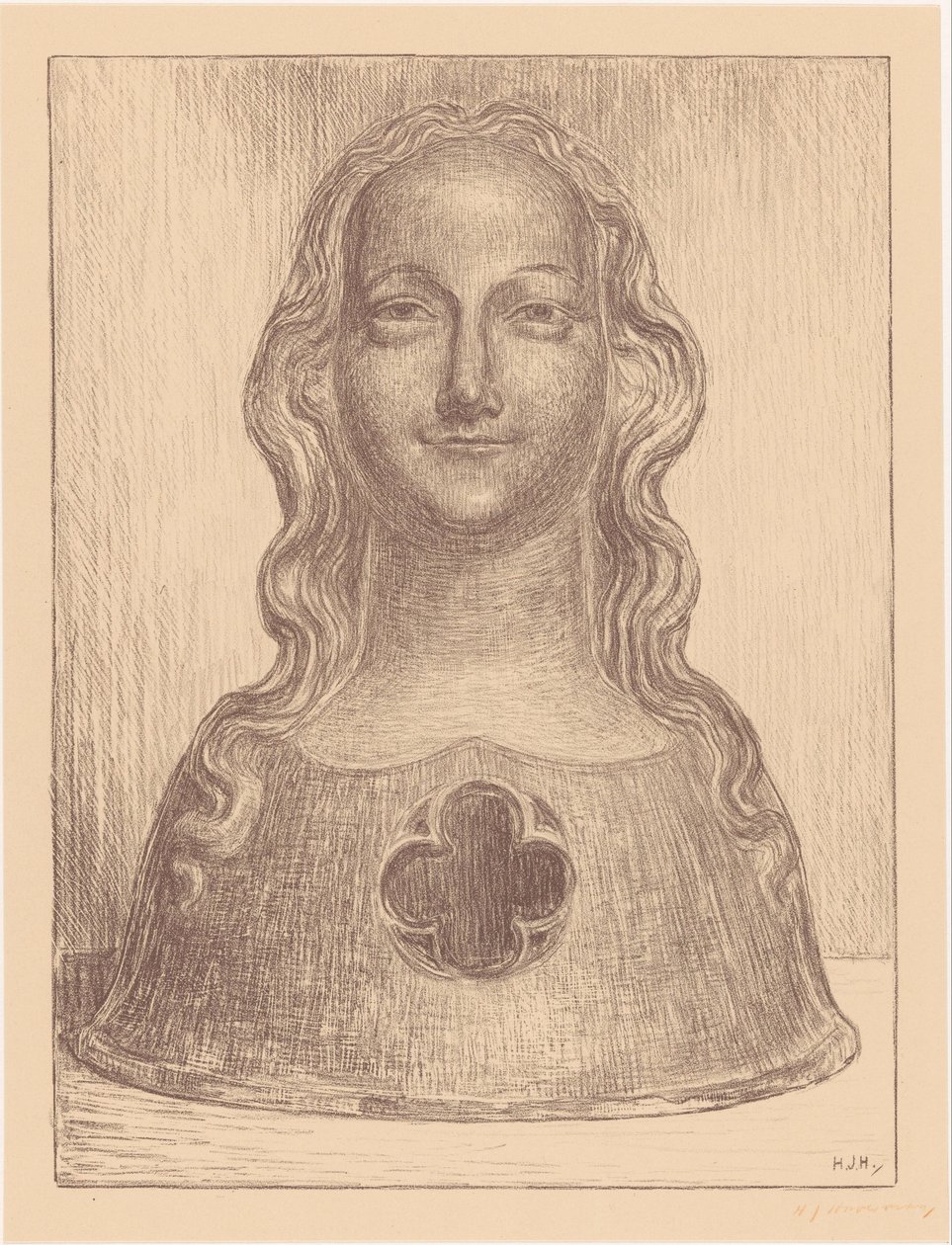 Reliekbuste van een van Sint-Ursula’s maagden door Hendrik Johannes Haverman (signed by artist)
