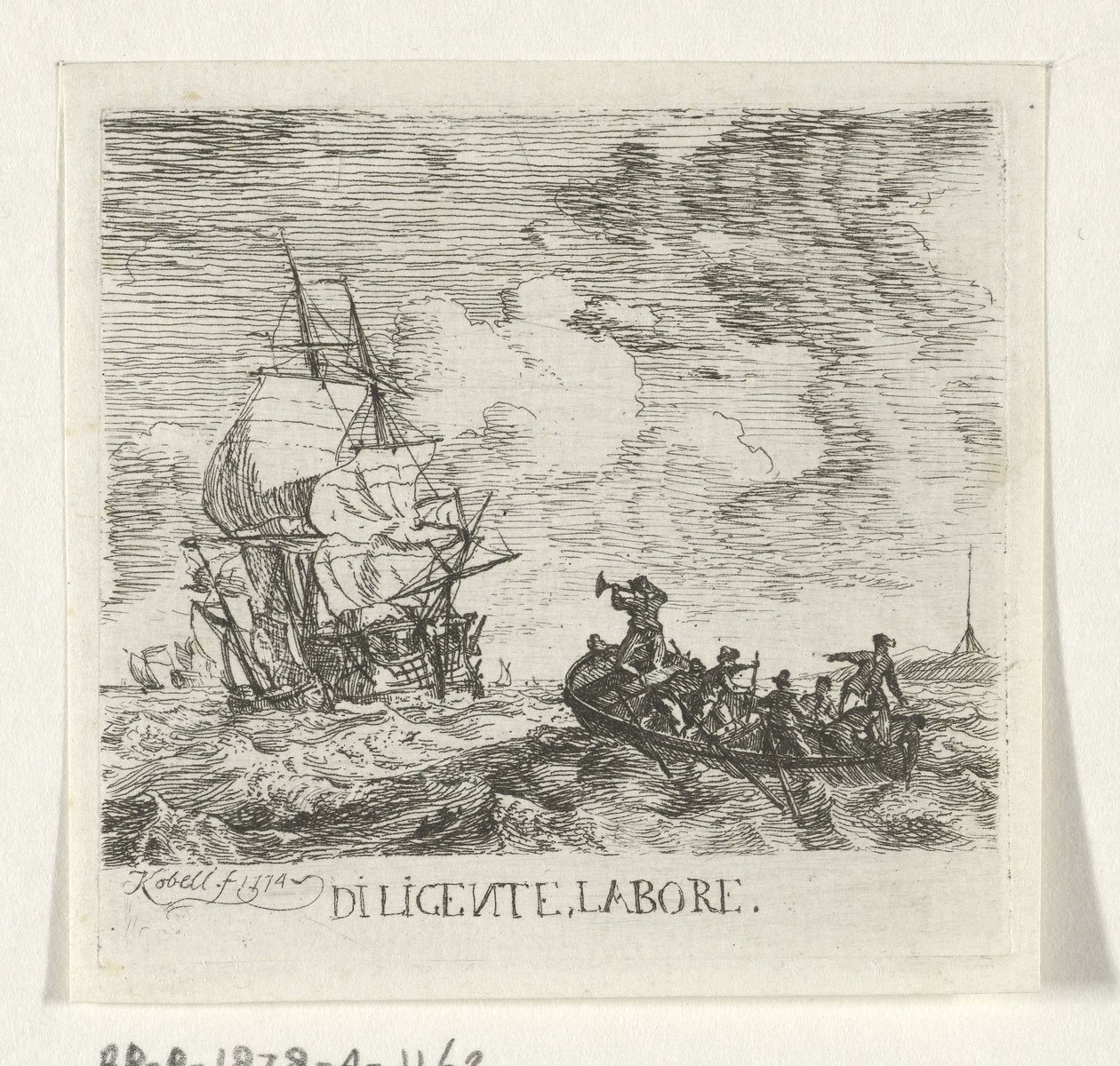 Woest water met verschillende boten door Hendrik Kobell