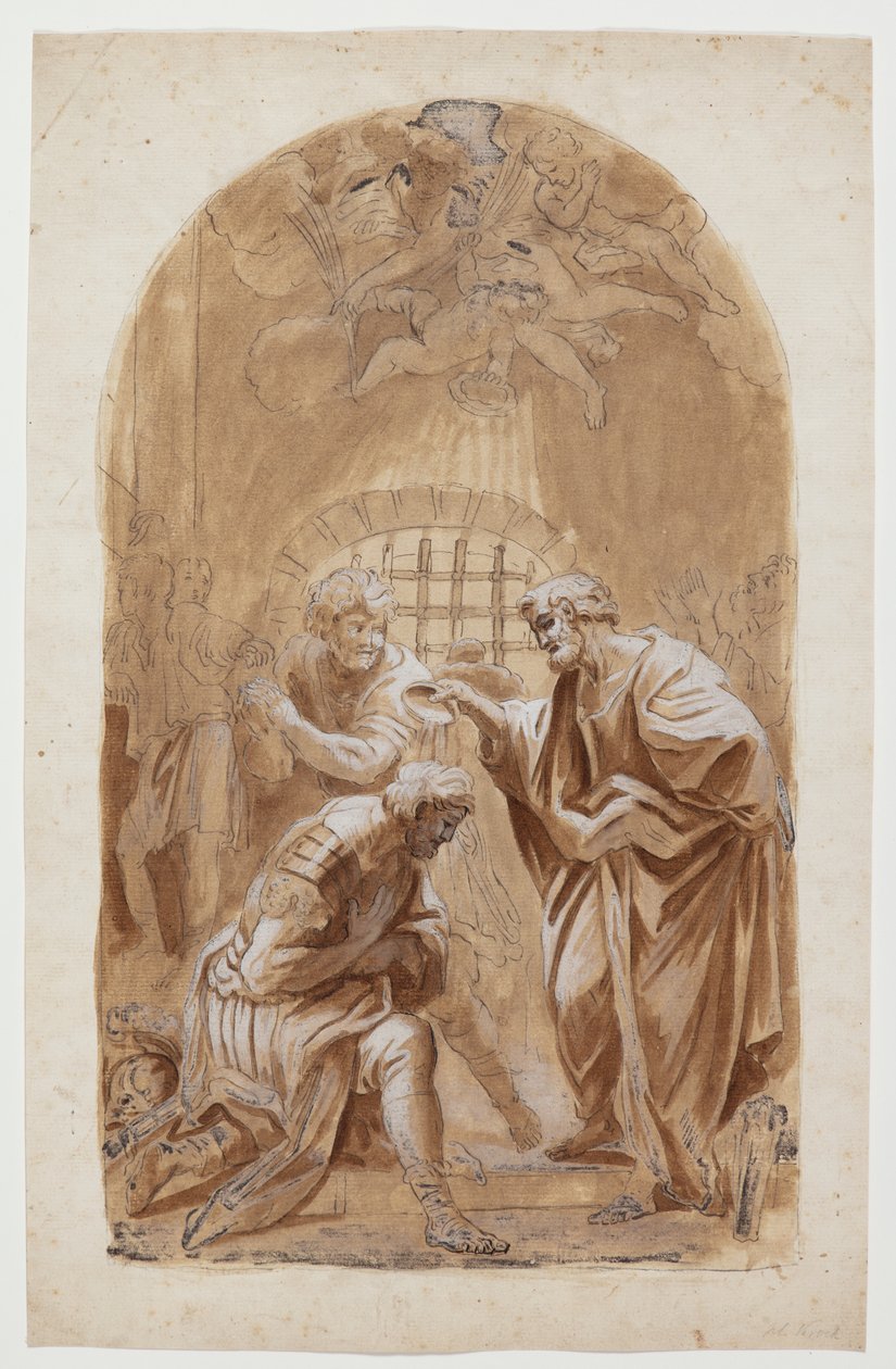 S. Peter doopt S. Processus en S. Martianus door Hendrik Krock