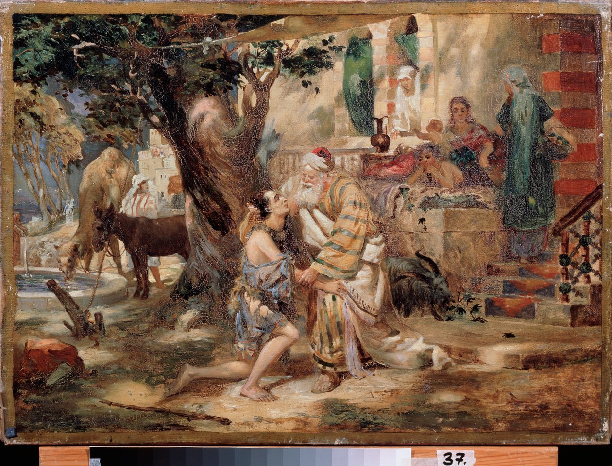 De terugkeer van de verloren zoon, schilderij van Henryk Siemiradzki (1843-1902), olie op doek, Poolse kunst door Henryk Siemiradzki