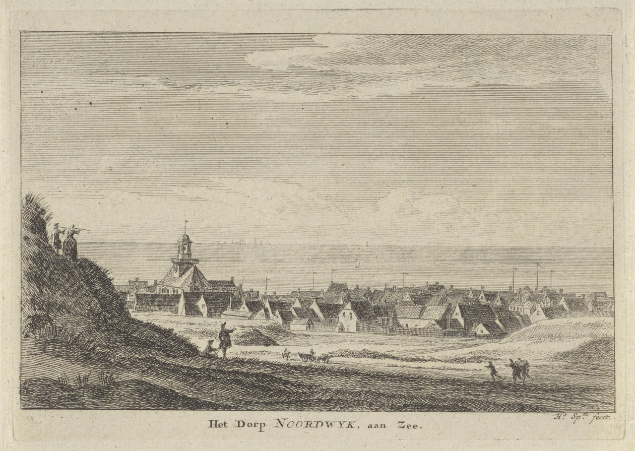Gezicht op Noordwijk aan Zee Het Dorp Noordwyk aan Zee door Hendrik Spilman