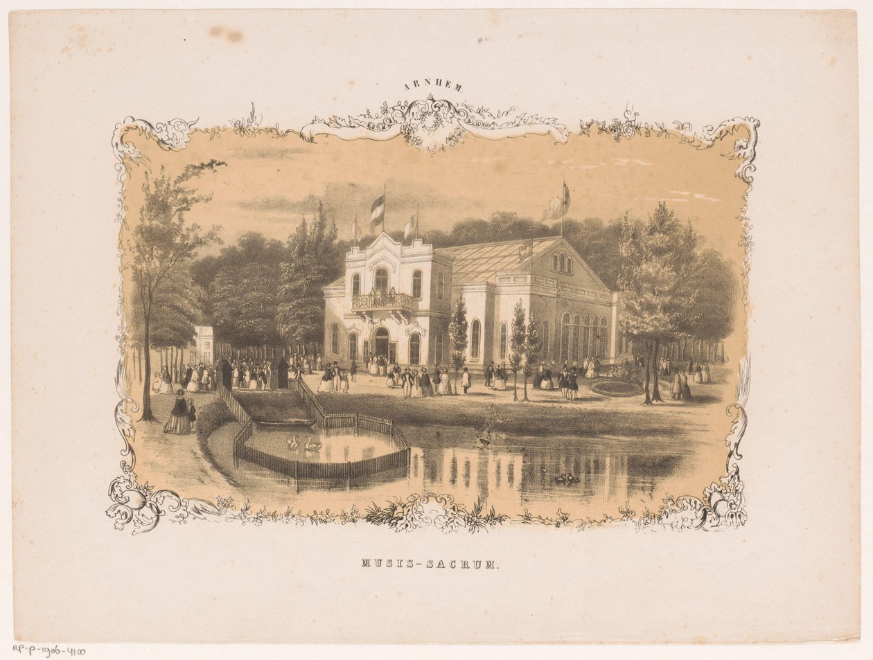 Gezicht op de concertzaal van Arnhem door Hendrik Wilhelmus Last (attributed to)