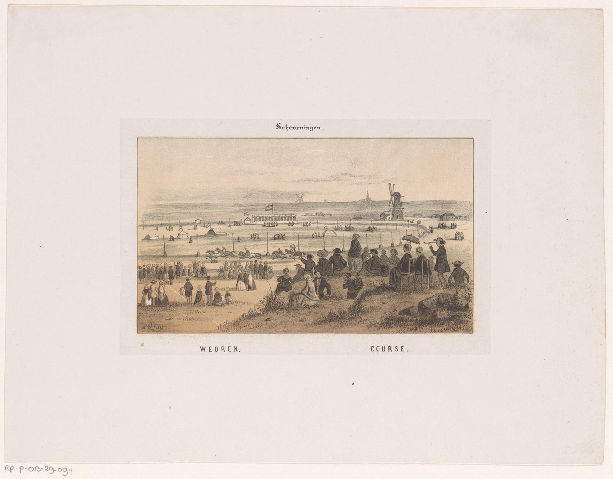 Wedren te Scheveningen op 3 augustus 1846 door Hendrik Wilhelmus Last