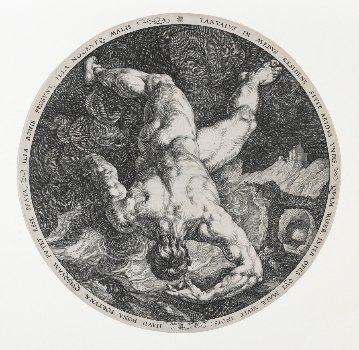 Tantalus, uit de Vier Schandvlekken door Hendrik and Cornelisz. van Haarlem Cornelis Goltzius