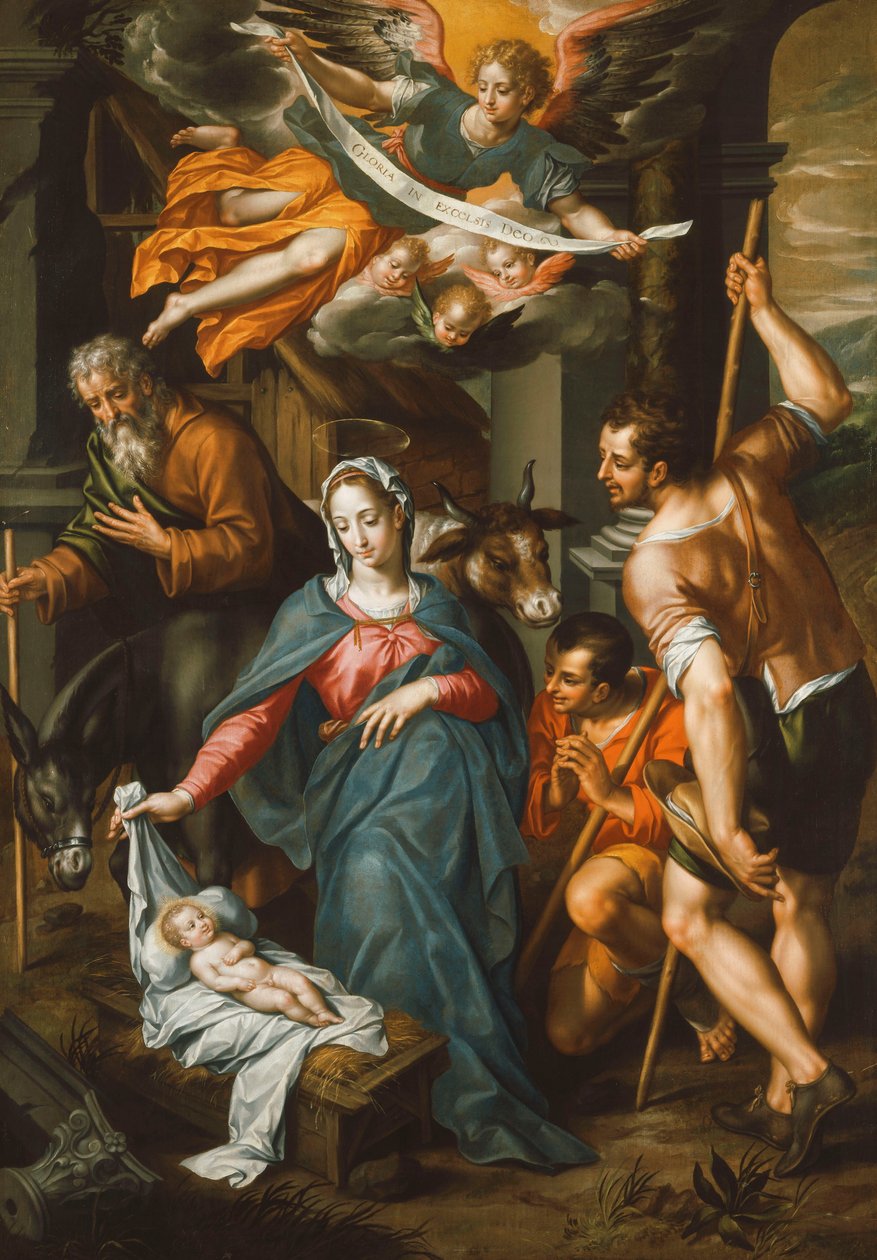 De Aanbidding van de Herders door Hendrick de Clerck