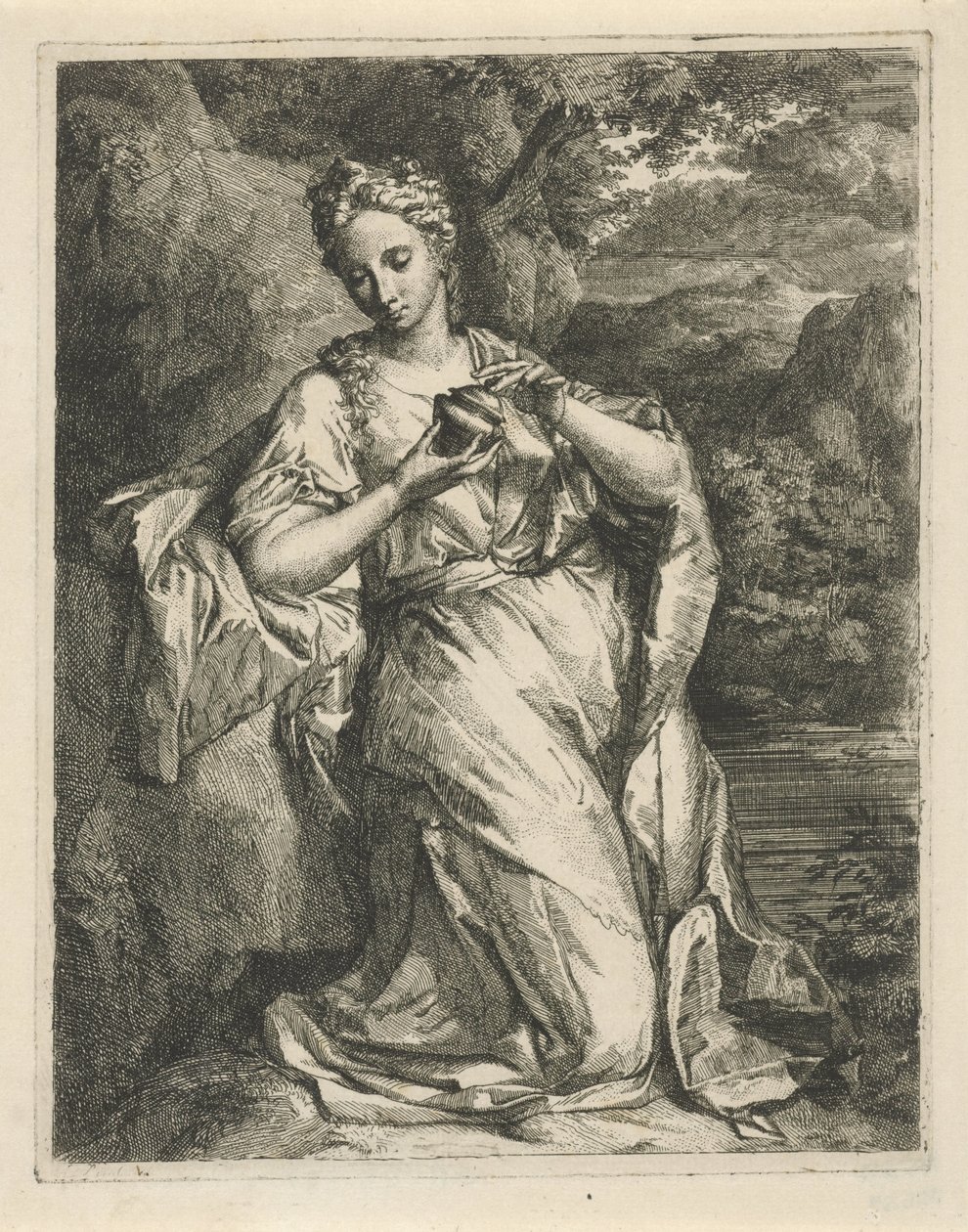 Vrouw met parfumvaasje door Hendrik van Limborch
