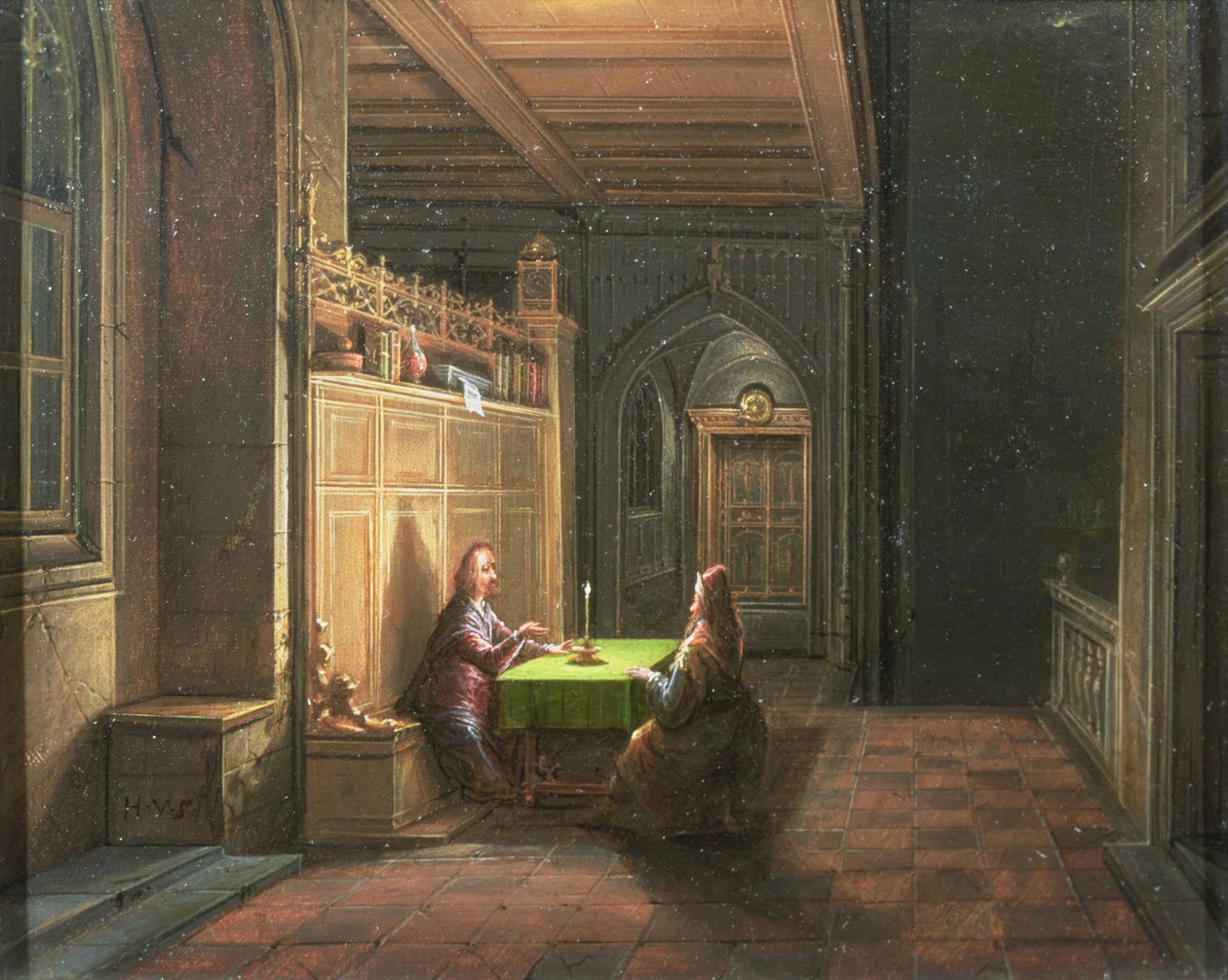Christus in het huis van Nicodemus door Hendrik van Steenwyck