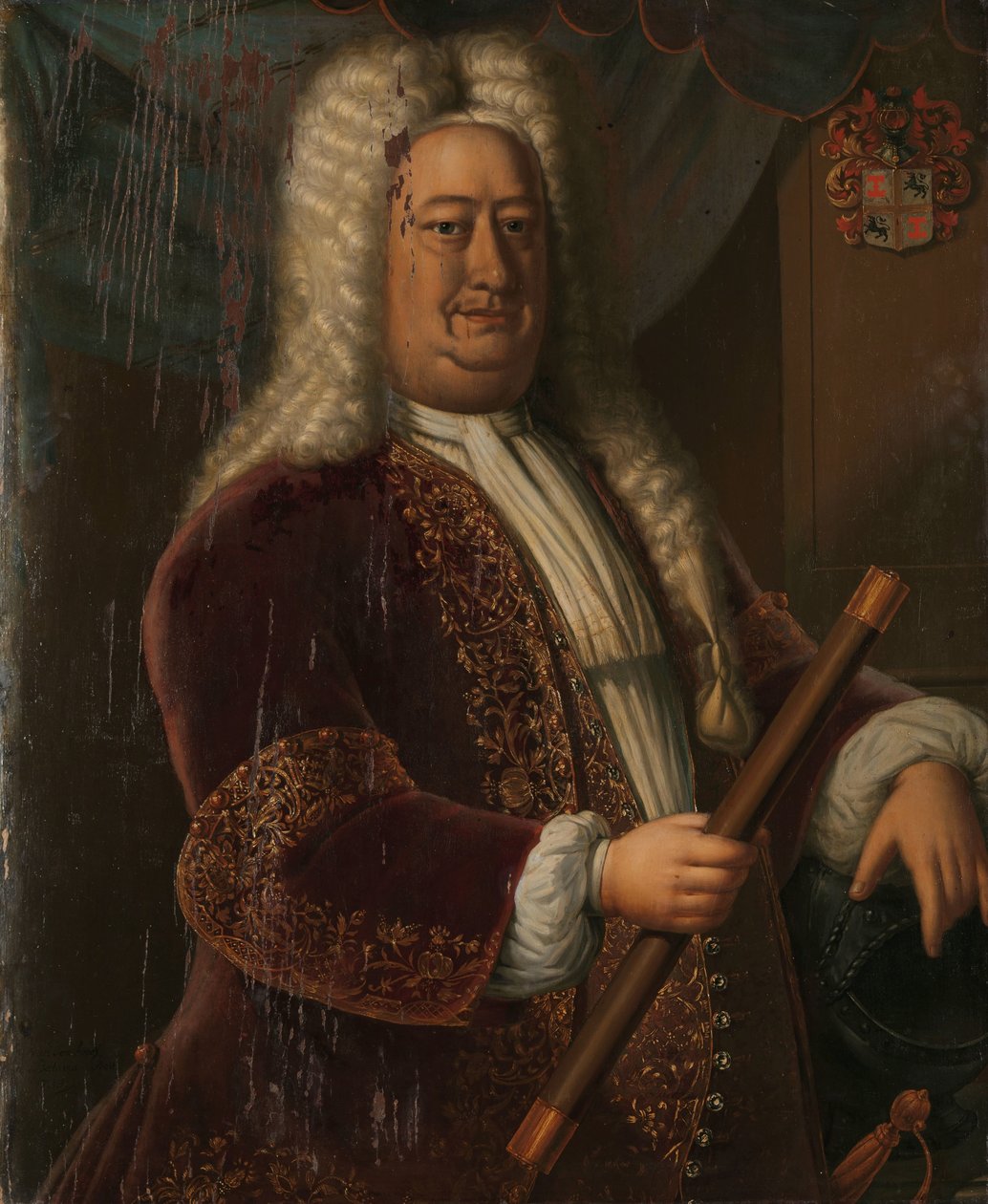 Portret van Dirk van Cloon, gouverneur-generaal van Nederlands-Indië door Hendrik van den Bosch