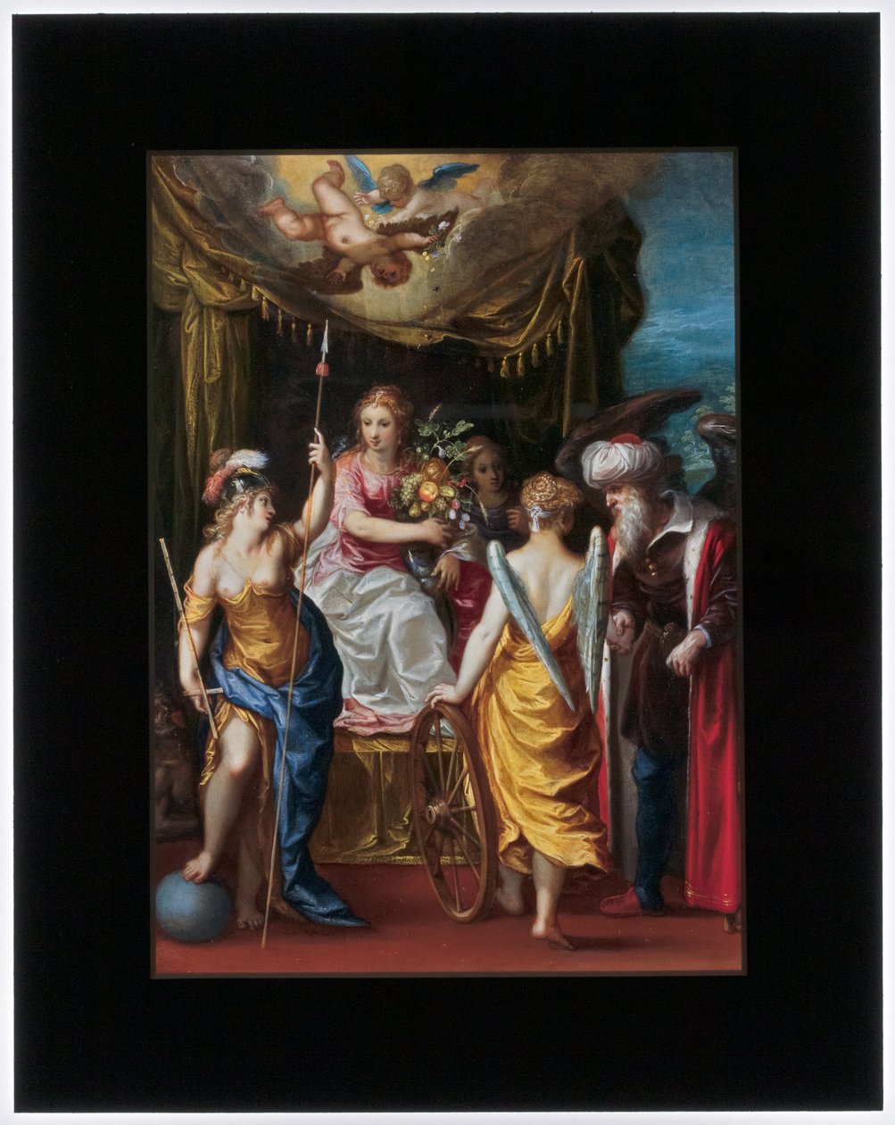 Minerva, Abundantia en Fortuna door Hendrik van the Elder Balen