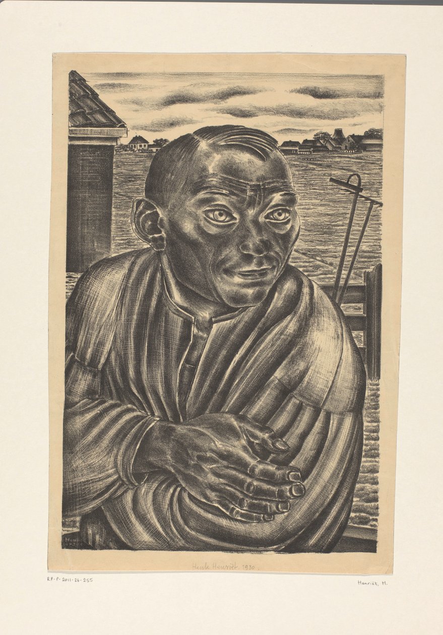 Portret van een boer door Henk Henriët (signed by artist)