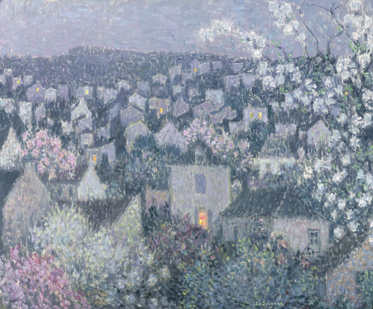 Lenteavond door Henri Eugene Augustin Le Sidaner